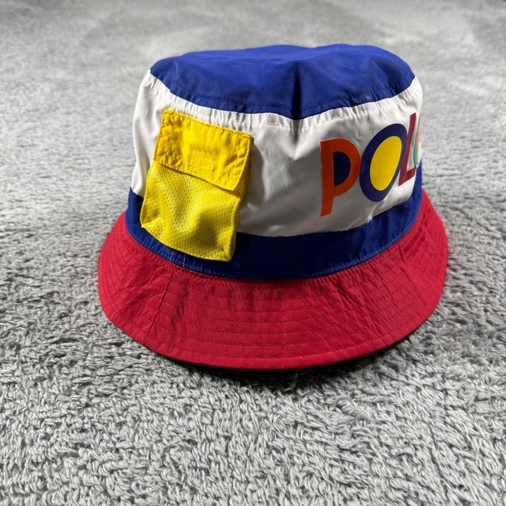 Polo Ralph Lauren Bucket Hat Mens L/XL Multicolor Reversible Colorblock Spellout